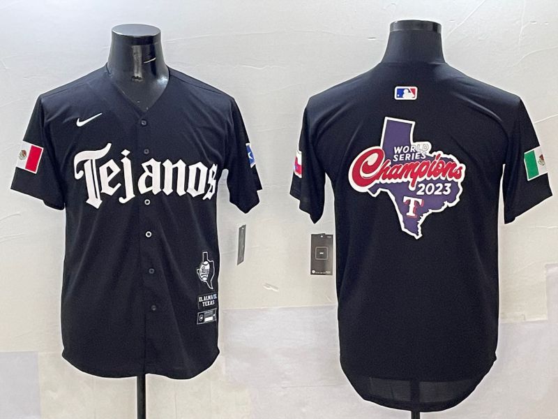 Men Texas Rangers Blank Black Five generations Joint Name 2025 Nike MLB Jersey style 4